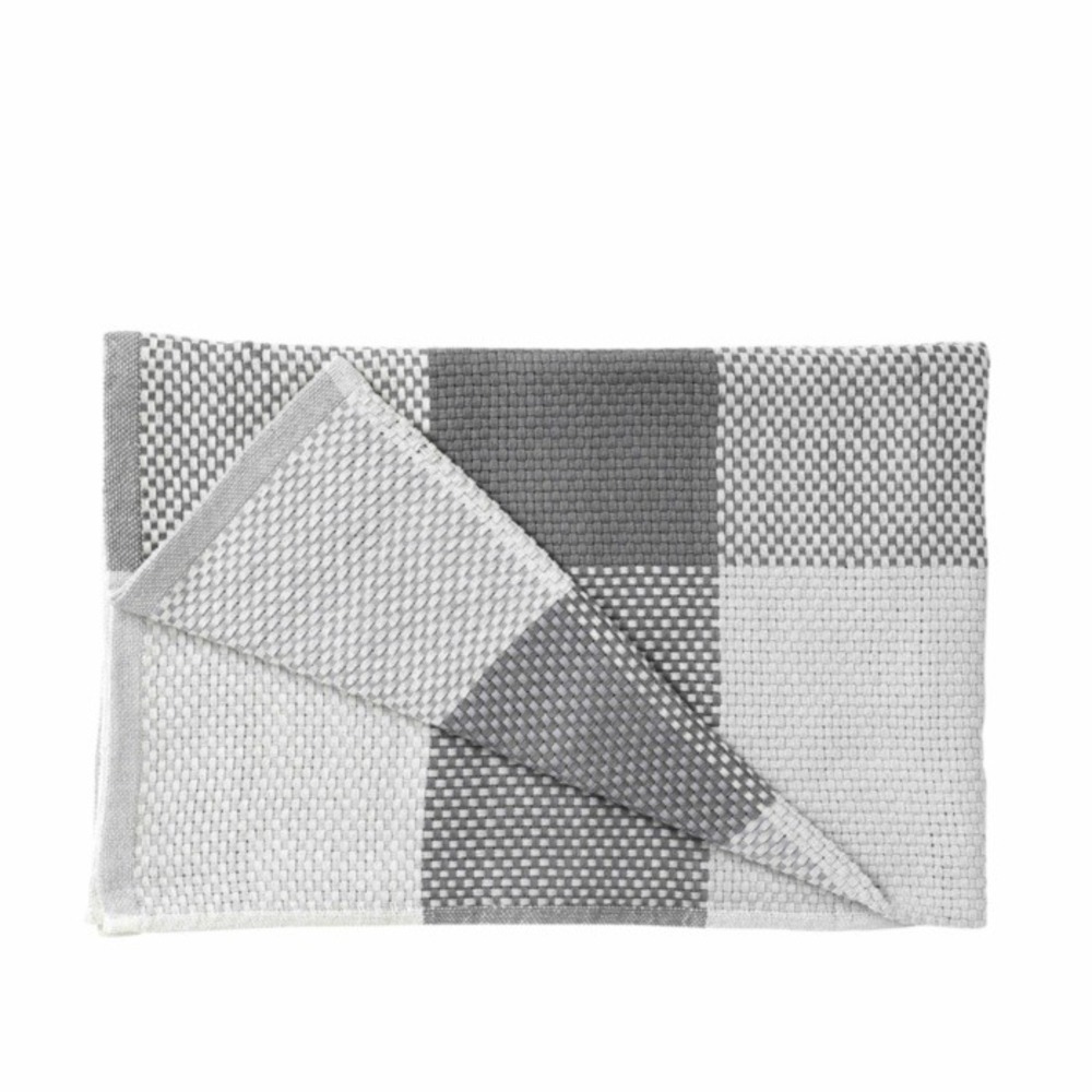 MUUTO‎ Loom Throw Modern Checkered Throw Blanket Gray White Scandinavian Design